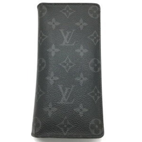 Louis Vuitton Brazza Bifold Portefeuille Black Eclipse Monogram Wallet Long - Picture 1 of 7